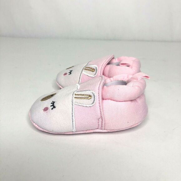 Baby Girls Infant First Walkers Shoes 0 - 6 Months Pink Rabbit Soft Soles - Picture 3 of 8